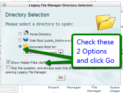 cPanel File manager