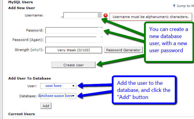 add new database user