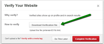 Upload Pinterest verification file to WordPress