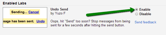 Undo Send in Gmail