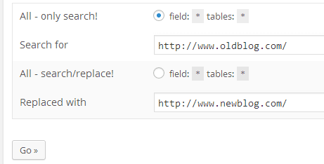updating old URLs in WordPress database