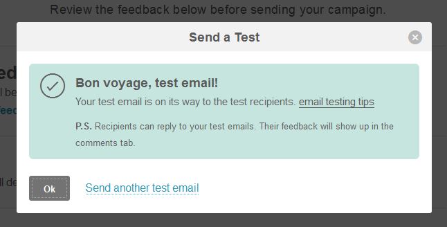 Email test sent