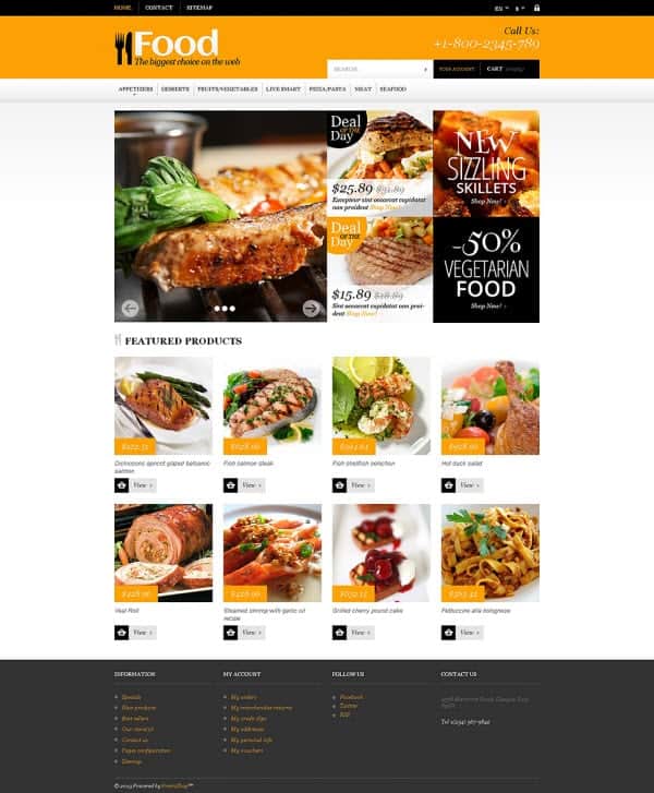 Theme for Online Orders of Meals