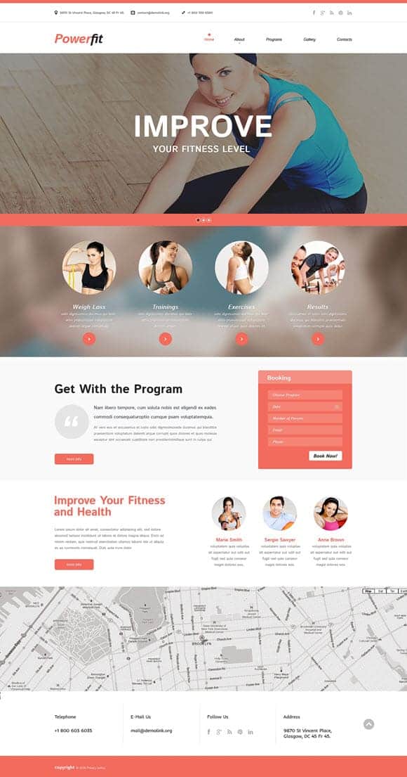 Fitness website Templates