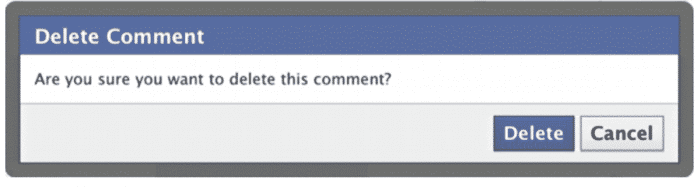 Delete a comment on Facebook