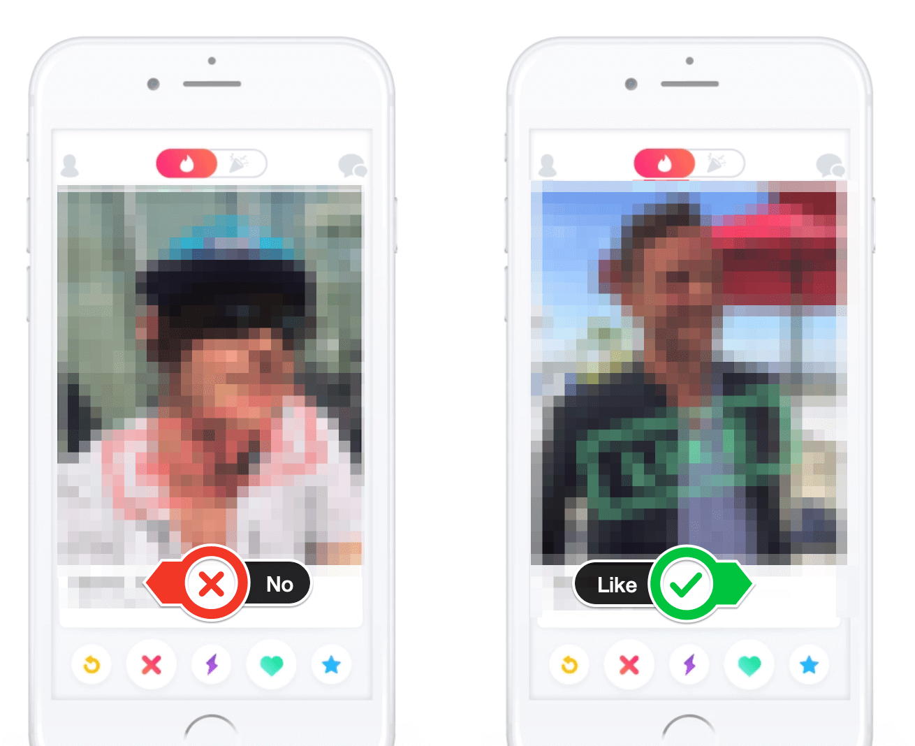 Search Tinder with swiping